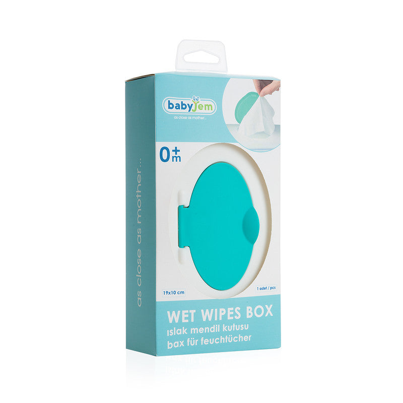 BABYJEM WET TOWEL BOX / TURQUISE & WHITE