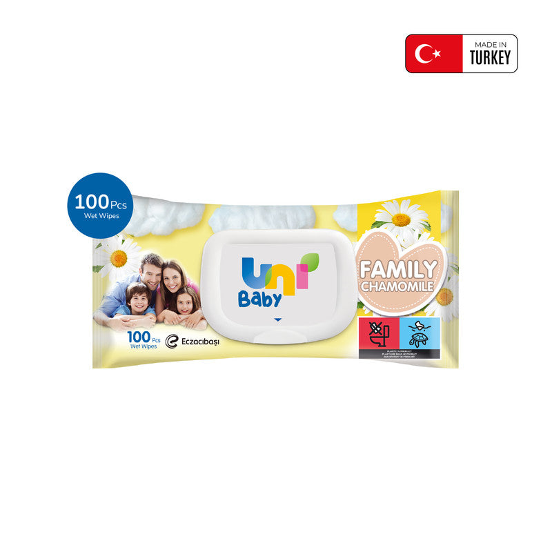 Uni Baby Family Wipes - Chamomile 100 pcs