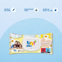 Uni Baby Family Wipes - Chamomile 100 pcs_3