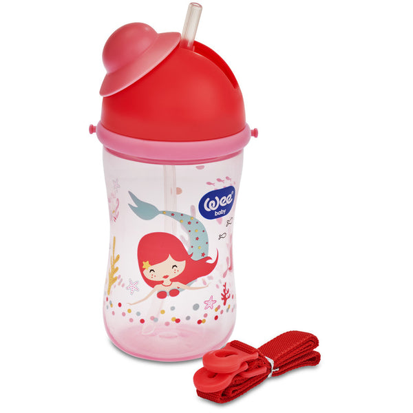Wee Baby -Straw Cup 380 ml 6 Months+ Pack of 2, Assorted Colors & Design
