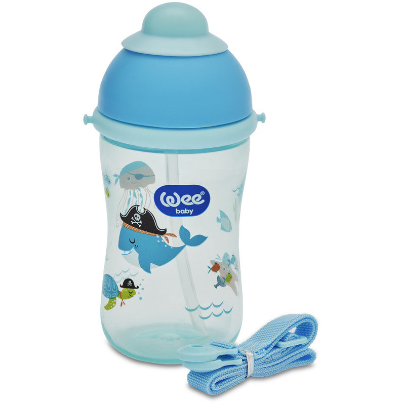 Wee Baby -Straw Cup 380 ml 6 Months+ Pack of 2, Assorted Colors & Design