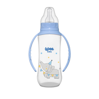 Wee Baby -PP Feeding Bottles with Grip 270 ml (6-18 Months)  Pack of 2, Assorted Colors Colors & Design_1