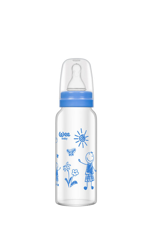 Weebaby - Heat Resistant Glass Feeding Bottle 180ml (0-6 Months)