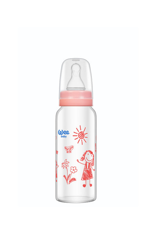 Weebaby - Heat Resistant Glass Feeding Bottle 180ml (0-6 Months)