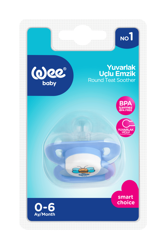 Wee Baby - Opaque Oval Body Round Teat Soother 0-6 Months
