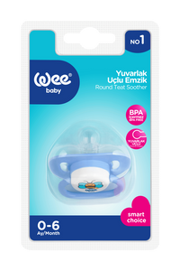 Wee Baby - Opaque Oval Body Round Teat Soother 0-6 Months