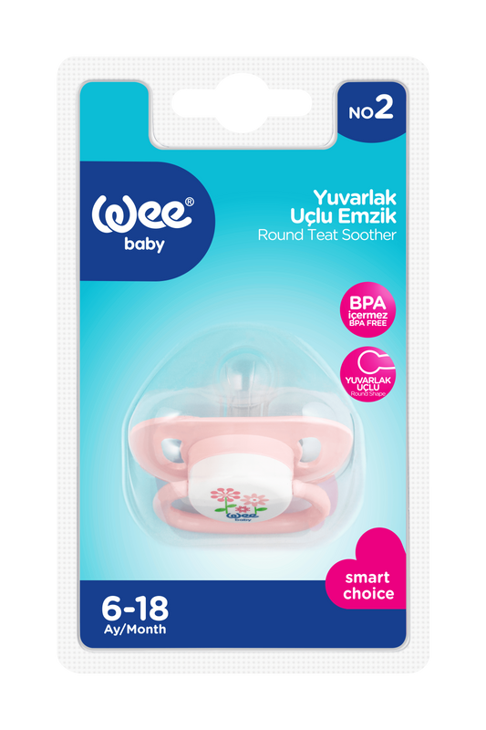 Wee Baby - Opaque Oval Body Round Teat Soother 6-18 Months