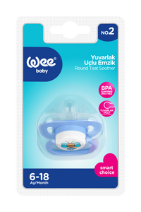 Wee Baby - Opaque Oval Body Round Teat Soother 6-18 Months