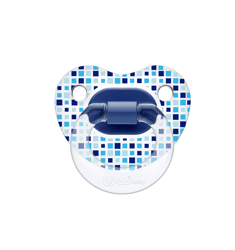 Wee Baby -Transparent Patterned Orthodontical Soother 6-18 Months Pack of 4, Assorted Colors