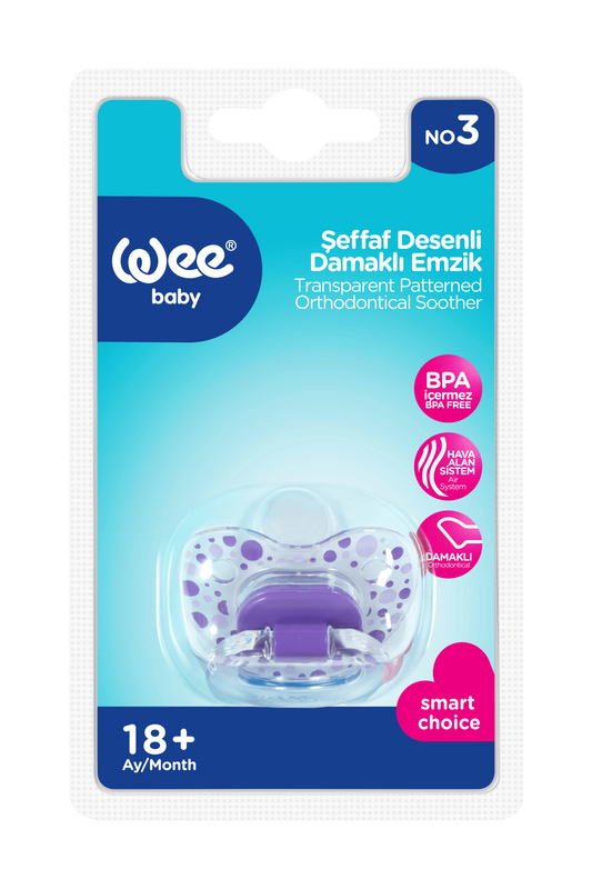 Weebaby - Transparent Patterned Orthodontical Soother 18+ Months