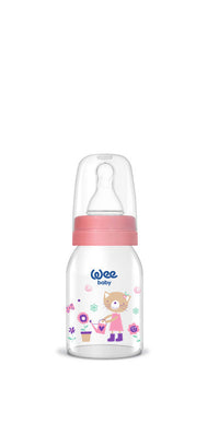 Wee Baby - Glass Feeding Bottle 125 ml (0-6 Months) Pack of 2, Assorted Colors Colors & Design_1
