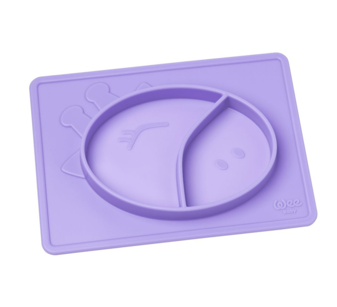 Wee Baby -Silicone Placemat Plate Pack of 4, Assorted Colors