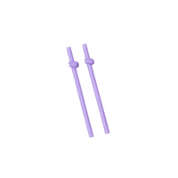 Wee Baby -Silicone Double Straw Pack of 4, Assorted Colors_3