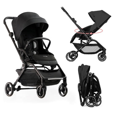 hamilton-by-yoop-t1-buggy-360-rotating-seat-magicfold%E2%84%A2-technology-foldable-reflective-wheels-with-suspension-includes-protective-bag-and-cup-holder-adjustable-and-manoeuvrable-pushchair-lightweight-stroller-folding-buggy-black