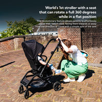 Hamilton by Yoop T1 Buggy – 360° Rotating Seat – MagicFold™ Technology – Foldable – Reflective Wheels with Suspension – Includes Protective Bag and Cup Holder – Adjustable and Manoeuvrable Pushchair – Lightweight Stroller – Folding Buggy – Black_2