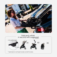 Hamilton by Yoop T1 Buggy – 360° Rotating Seat – MagicFold™ Technology – Foldable – Reflective Wheels with Suspension – Includes Protective Bag and Cup Holder – Adjustable and Manoeuvrable Pushchair – Lightweight Stroller – Folding Buggy – Black_4