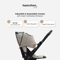 Hamilton by Yoop T1 Buggy – 360° Rotating Seat – MagicFold™ Technology – Foldable – Reflective Wheels with Suspension – Includes Protective Bag and Cup Holder – Adjustable and Manoeuvrable Pushchair – Lightweight Stroller – Folding Buggy – Grey_9