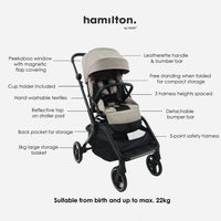 Hamilton by Yoop T1 Buggy – 360° Rotating Seat – MagicFold™ Technology – Foldable – Reflective Wheels with Suspension – Includes Protective Bag and Cup Holder – Adjustable and Manoeuvrable Pushchair – Lightweight Stroller – Folding Buggy – Grey_10