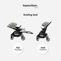 Hamilton by Yoop T1 Buggy – 360° Rotating Seat – MagicFold™ Technology – Foldable – Reflective Wheels with Suspension – Includes Protective Bag and Cup Holder – Adjustable and Manoeuvrable Pushchair – Lightweight Stroller – Folding Buggy – Grey_4