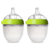 Comotomo - Natural Feel Baby Bottle (Double Pack) - Green & White,150 ml_1