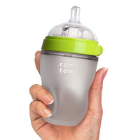 Comotomo - Natural Feel Baby Bottle (Single Pack) - Green & White,250 ml_2
