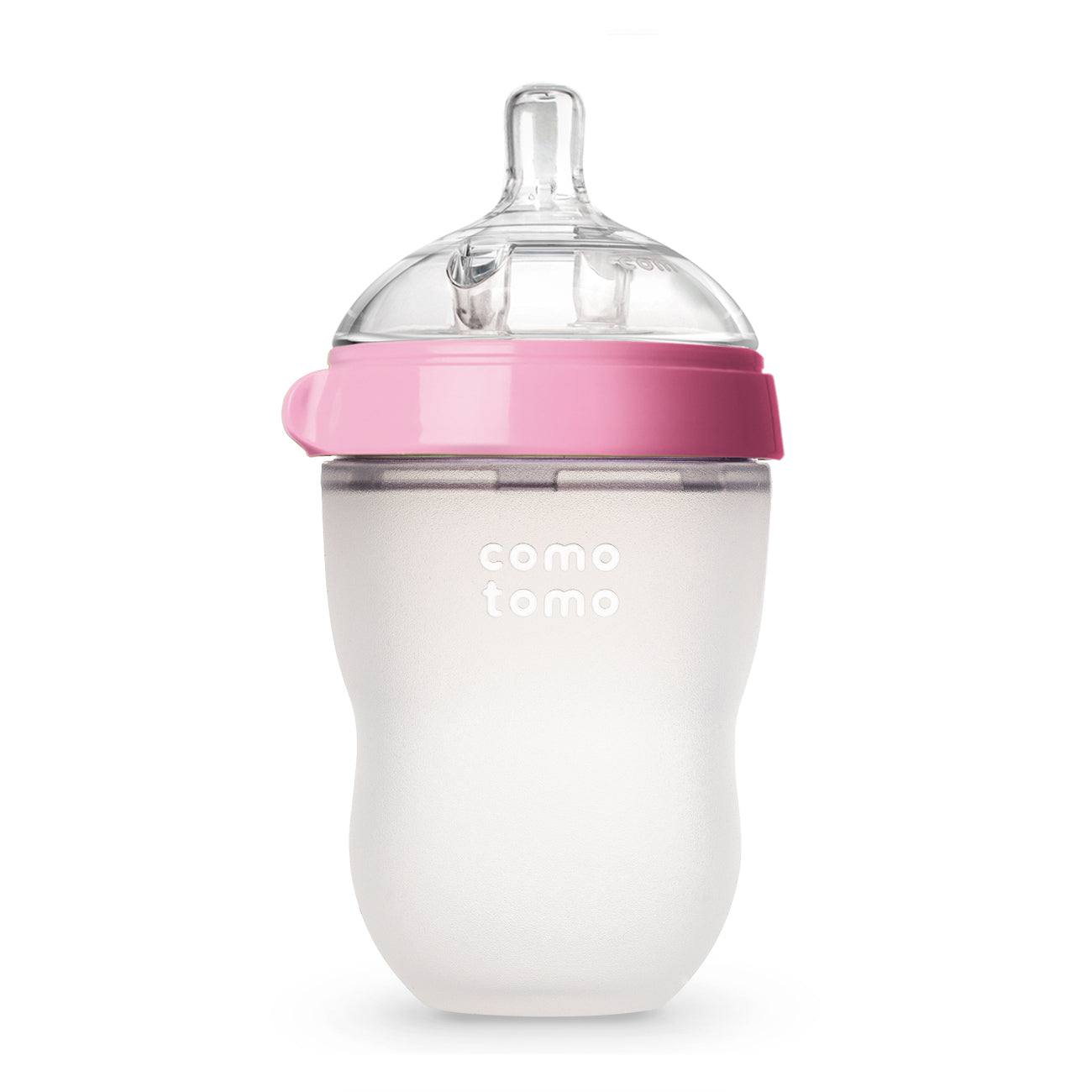 Comotomo - Natural Feel Baby Bottle (Single Pack) - Pink & White,250 ml