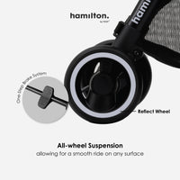 Hamilton by Yoop - Everyday Stroller - Quick Fold & Easy Store in Cabin Overhead Compartments - Autofold System - Black_8