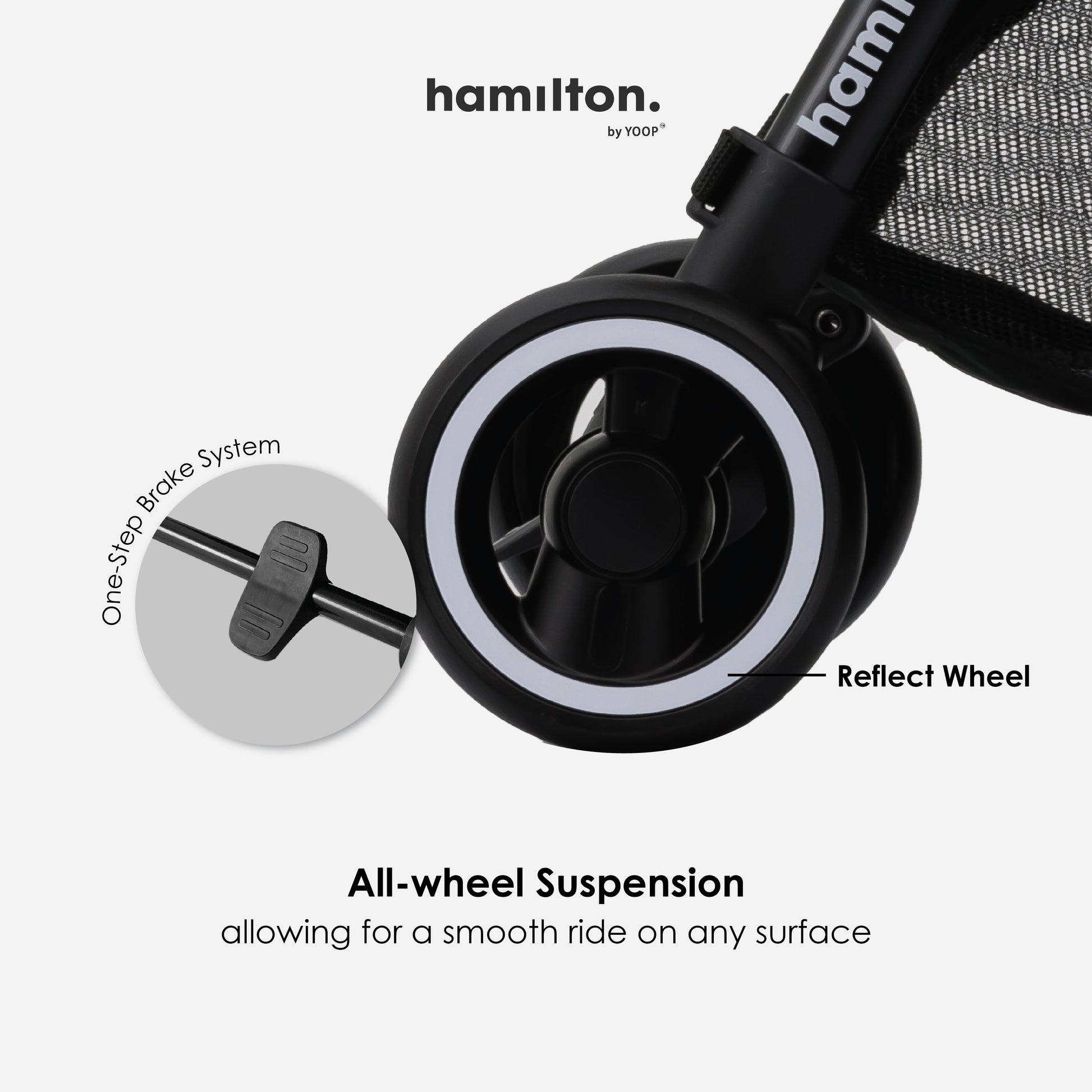 Hamilton by Yoop - Everyday Stroller - Quick Fold & Easy Store in Cabin Overhead Compartments - Autofold System - Navy