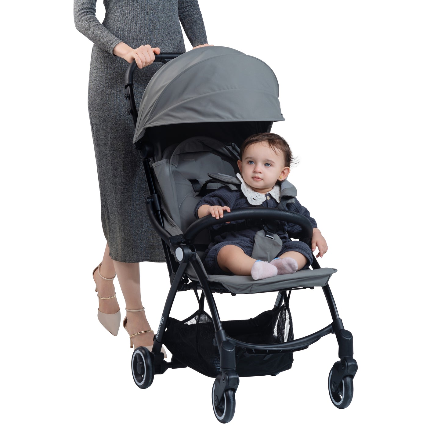 Hamilton by Yoop - Everyday Stroller - Quick Fold & Easy Store in Cabin Overhead Compartments - Autofold System - Grey