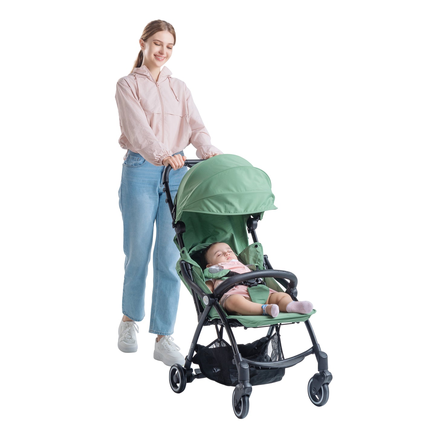 Hamilton by Yoop - Everyday Stroller - Quick Fold & Easy Store in Cabin Overhead Compartments - Autofold System - Green