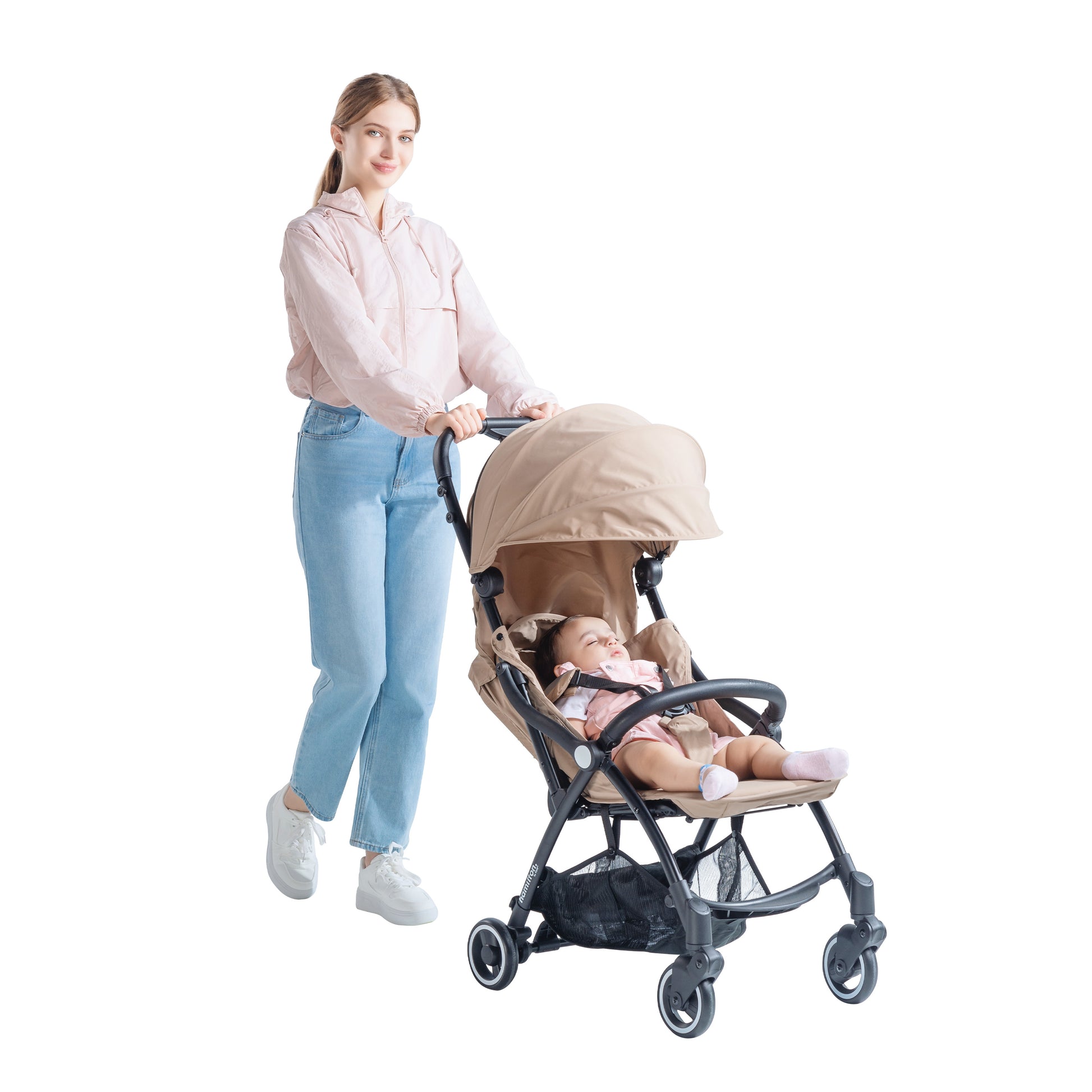 Hamilton by Yoop - Everyday Stroller - Quick Fold & Easy Store in Cabin Overhead Compartments - Autofold System - Kaki