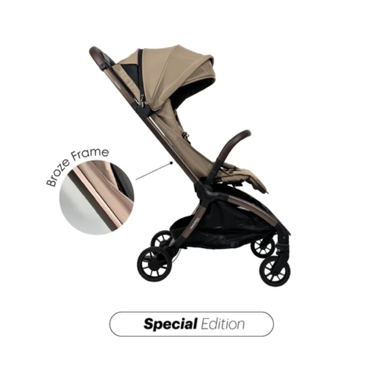 Hamilton by Yoop Traveller Premium (Bronze Frame) Baby Stroller - Olive Green