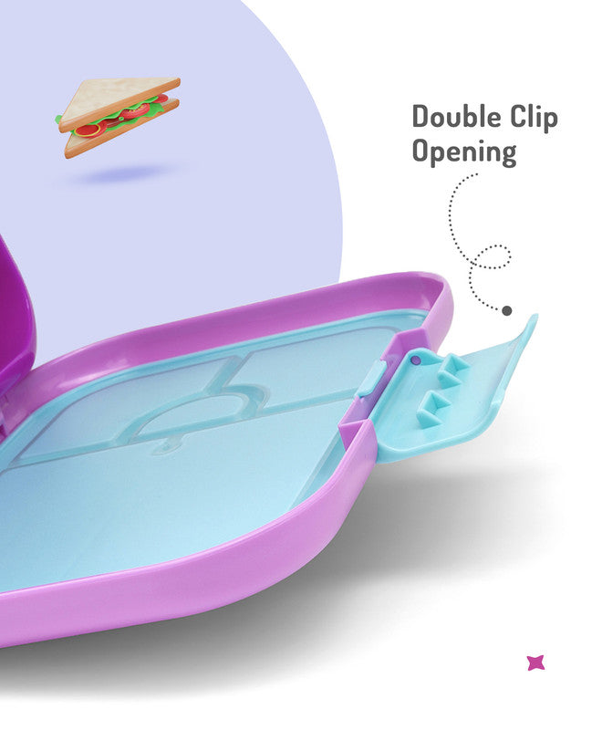 Bonfino ABS Bento Lunch Box, Microwave Safe, Dishwasher Safe, Removable Food Tray, BPA Free, Silicone Seal, Leak Resistant, Odour Free, 22x15.5x5cm, 765mL, 3 Years+ - Pink