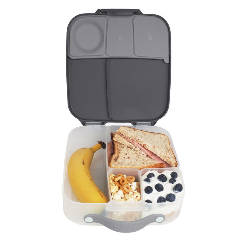 b.box Lunchbox | Jumbo Bento Box with 4 Compartments (2 Leakproof), Removable Divider, Gel Cold Pack | Ideal for School | From 3+ | 1L capacity