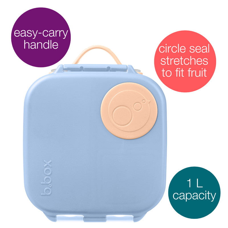 b.box Mini Lunchbox | Bento Box with 3 Compartments (2 Leakproof) | Ideal for Toddlers, Kids Lunch & Snacks | Fits Whole Piece of Fruit | BPA Free, Orange