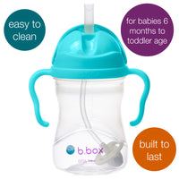 b.box Sippy Cup | Drink from any Angle | Fliptop, Weighted Straw, Leak Proof & Easy Grip | BPA Free, Dishwasher safe | From 6m+ | 240ml (Aqua)_2