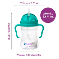b.box Sippy Cup | Drink from any Angle | Fliptop, Weighted Straw, Leak Proof & Easy Grip | BPA Free, Dishwasher safe | From 6m+ | 240ml (Jade)_3