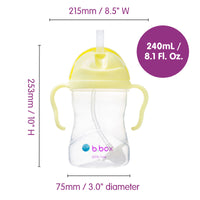 b.box Sippy Cup | Drink from any Angle | Fliptop, Weighted Straw, Leak Proof & Easy Grip | BPA Free, Dishwasher safe | From 6m+ | 240ml (Banana Split)_3