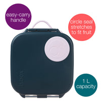 b.box Mini Lunchbox | Bento Box with 3 Compartments (2 Leakproof) | Ideal for Toddlers, Kids Lunch & Snacks | Fits Whole Piece of Fruit | BPA Free, indigo_2