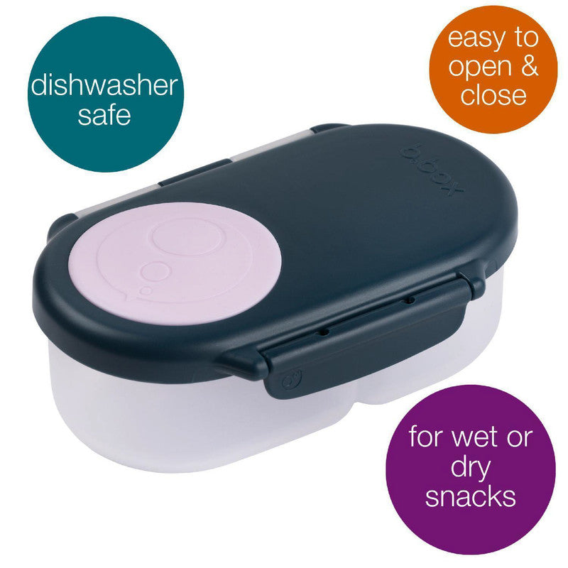 B.Box Snack Box 2 Compartment Snack Containers, 4 Month+, Indigo Rose