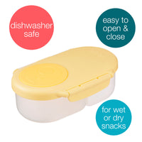 b.box Snackbox | Mini Bento Lunch Box with 2 Leakproof Compartments | Ideal for Toddlers, Kids Lunch & Snacks | Fits Whole Piece of Fruit | BPA Free, Lemon twist_2