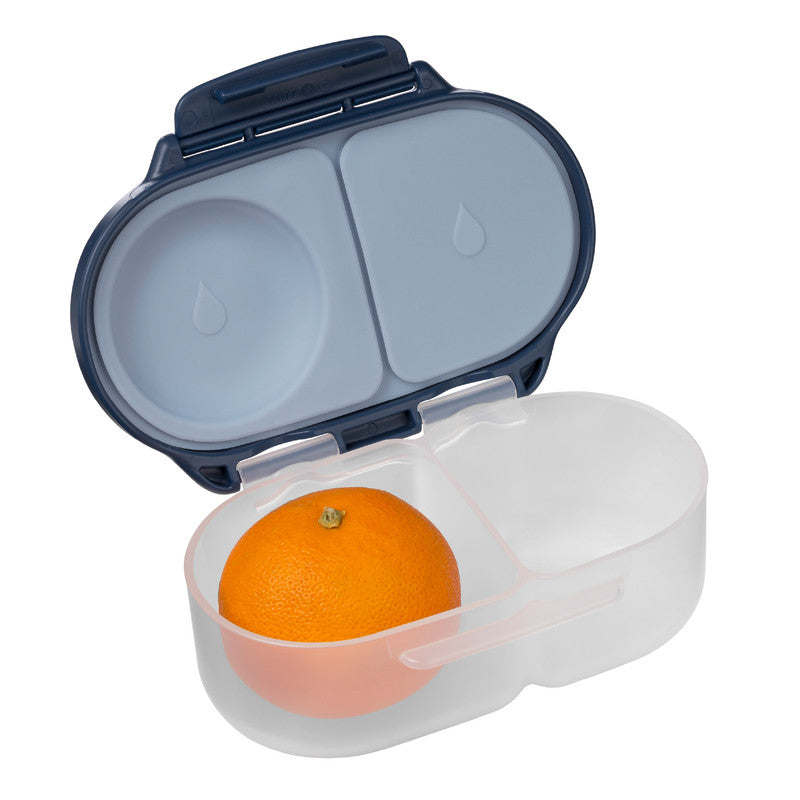 b.box Snackbox | Mini Bento Lunch Box with 2 Leakproof Compartments | Ideal for Toddlers, Kids Lunch & Snacks | Fits Whole Piece of Fruit | BPA Free, midnight