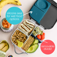 b.box Mini Lunchbox | Bento Box with 3 Compartments (2 Leakproof) | Ideal for Toddlers, Kids Lunch & Snacks | Fits Whole Piece of Fruit | BPA Free, Grey_5
