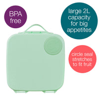 b.box Mini Lunchbox | Bento Box with 3 Compartments (2 Leakproof) | Ideal for Toddlers, Kids Lunch & Snacks | Fits Whole Piece of Fruit | BPA Free, spearmint_2