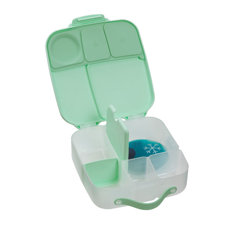 b.box Mini Lunchbox | Bento Box with 3 Compartments (2 Leakproof) | Ideal for Toddlers, Kids Lunch & Snacks | Fits Whole Piece of Fruit | BPA Free, spearmint