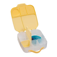 b.box Mini Lunchbox | Bento Box with 3 Compartments (2 Leakproof) | Ideal for Toddlers, Kids Lunch & Snacks | Fits Whole Piece of Fruit | BPA Free,Yellow_3