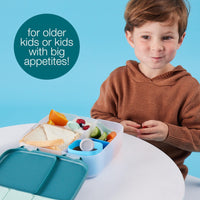 b.box Lunchbox | Jumbo Bento Box with 4 Compartments (2 Leakproof), Removable Divider, Gel Cold Pack | Ideal for School | From 3+ | 1L capacity | Blue_7