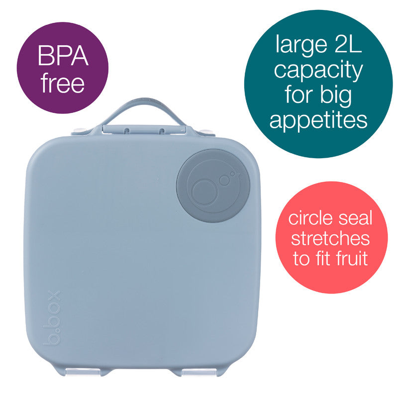 b.box Mini Lunchbox | Bento Box with 3 Compartments (2 Leakproof) | Ideal for Toddlers, Kids Lunch & Snacks | Fits Whole Piece of Fruit | BPA Free, chillout