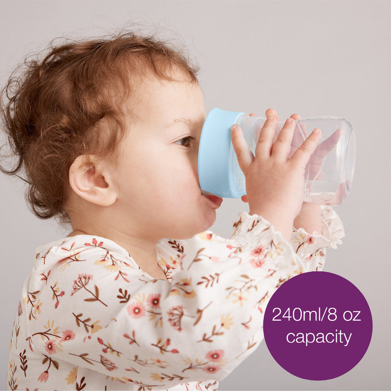 b.box Toddler Training Cup: Free Flow, Easy Transition from Sippy to Big Kid Cup. BPA-Free, Dishwasher Safe | 12m+ | 240ml (sage)