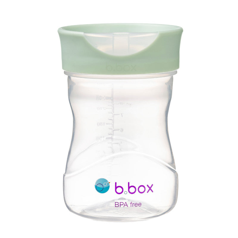 b.box Toddler Training Cup: Free Flow, Easy Transition from Sippy to Big Kid Cup. BPA-Free, Dishwasher Safe | 12m+ | 240ml (sage)